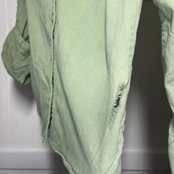 Young & Reckless Women's Reckless Camo Army Green Long Sleeve Button Up Shirt - Picture 10 of 12